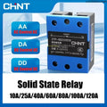 Chint Small Solid State Relay 24V Single Phase 220V AC DC Controlled AC DC SSR 25DA 10A 25A 40A 60A 80A 100A 120A 40DD 40DA 40AA