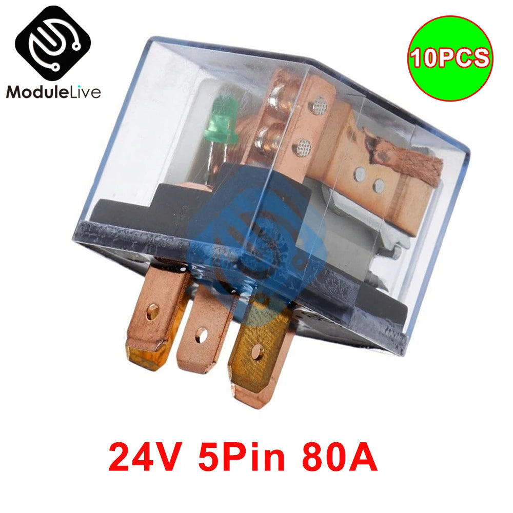 10PCS Waterproof Automotive Relay 12V 100A 5Pin SPDT Car Control Device Car Relays DC 24V 48V High Capacity 100A Switching