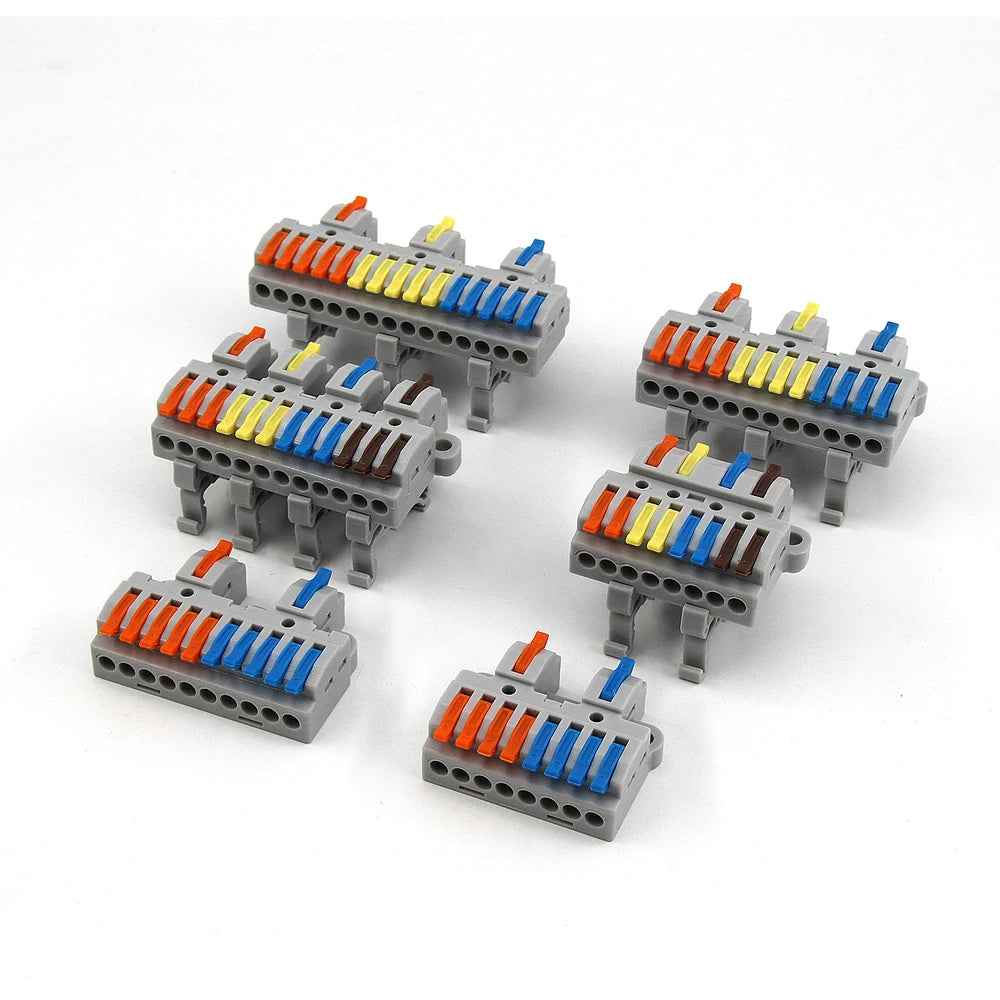 Wire Connector Electrical Cable Terminals Blocks Universal Quick Conductor Splitter Push-in LED Tool Mountable Rail Junction Box