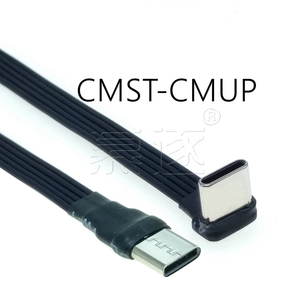 5CM 10CM 30CM USB 2.0 Type-C Flat Cable Extension FPC Cable USB 2.0 USB-C 90° Up/Down Angled Plug 5CM-1M