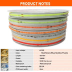 220V COB LED Strip 0.5M-10M Flexible Tape Light Smart IC No Need Driver High Bright 240 LEDs Linear Lighting RA95 Warm Ice Blue