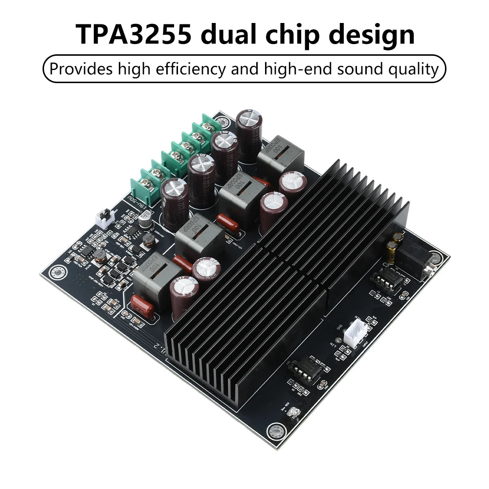 TPA3255 HIFI Dual Core Stereo Amplifier Board 2 Channel 600W+600W Class D Digital Power Amplifier TL072 OP AMP