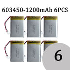 603450 3.7V 1200mAh Lithium Polymer LiPo Rechargeable Battery with jst PH 2.0mm 2pin plug For MP3 Laptop PC Camera GPS