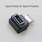 USB 3.1 Front Panel Header Female Type-E to Male Extension Adapter angle Type-E to Type-A Type-C USB C Motherboard Data Adapter