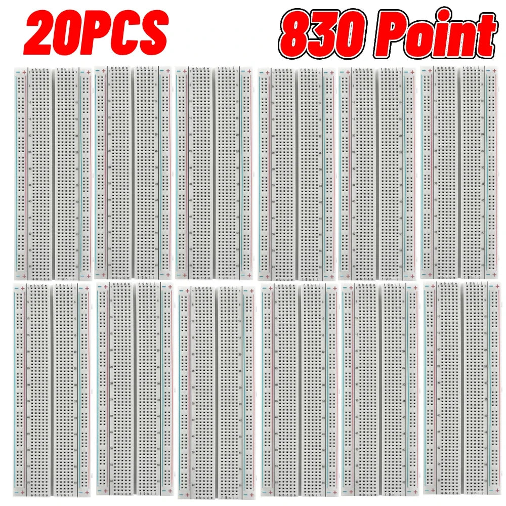 1-20pcs Breadboard 400 830 Point PCB Board MB-102 MB102 Test Develop Nodemcu Raspberri PI 2 lcd High Frequency 40pin Dupont Line