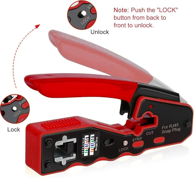 RJ45 crimping tool kit Ethernet crimper and tester for Cat5e Cat6 Cat6a 8P8C modular connectors