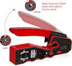 RJ45 crimping tool kit Ethernet crimper and tester for Cat5e Cat6 Cat6a 8P8C modular connectors