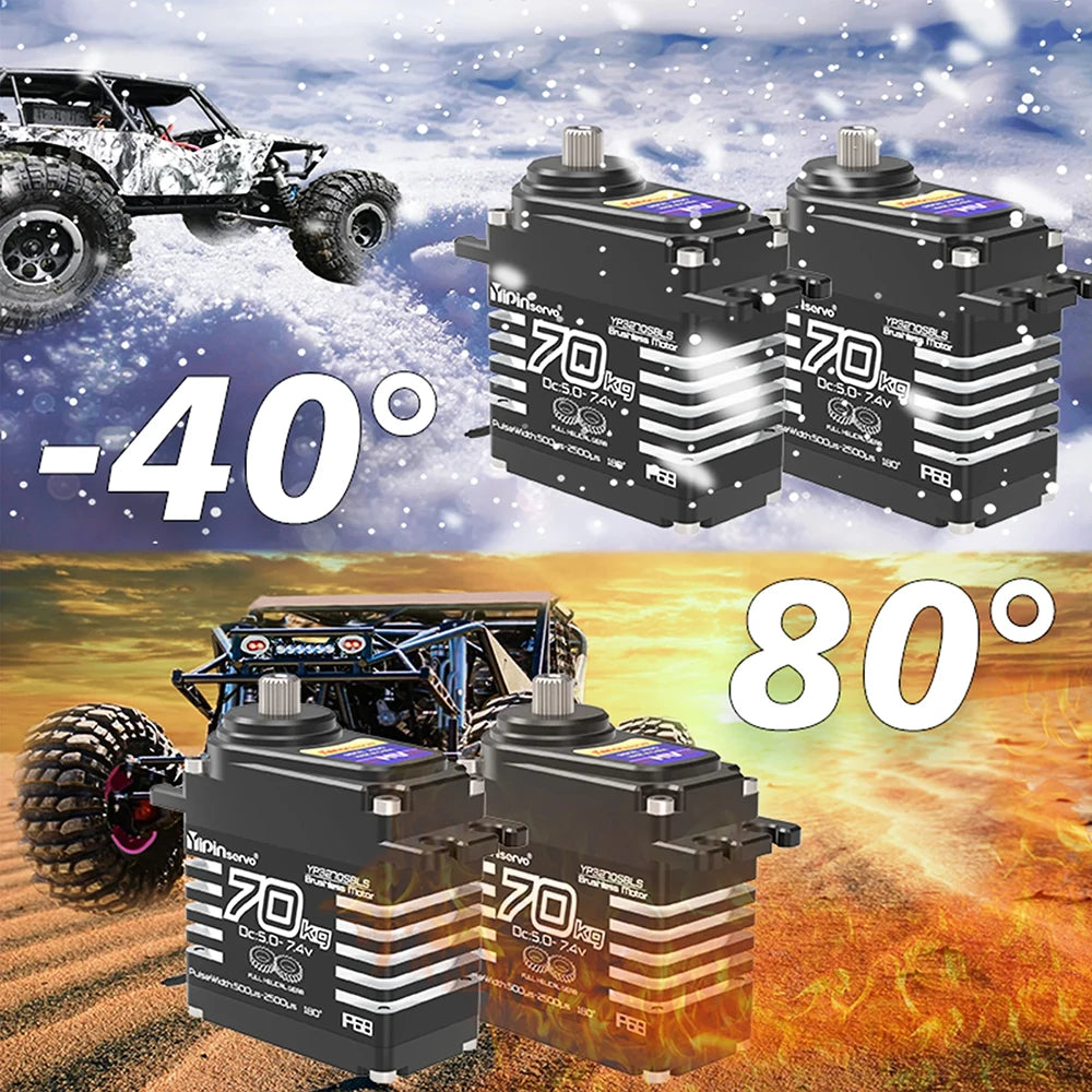 70KG 60KG 55KG Brushless Servos Magnetic Induct 8.4V Steel Helical Gear Servos Motor 25T Metal Servo Arm For 1/8 1/10 RC Car