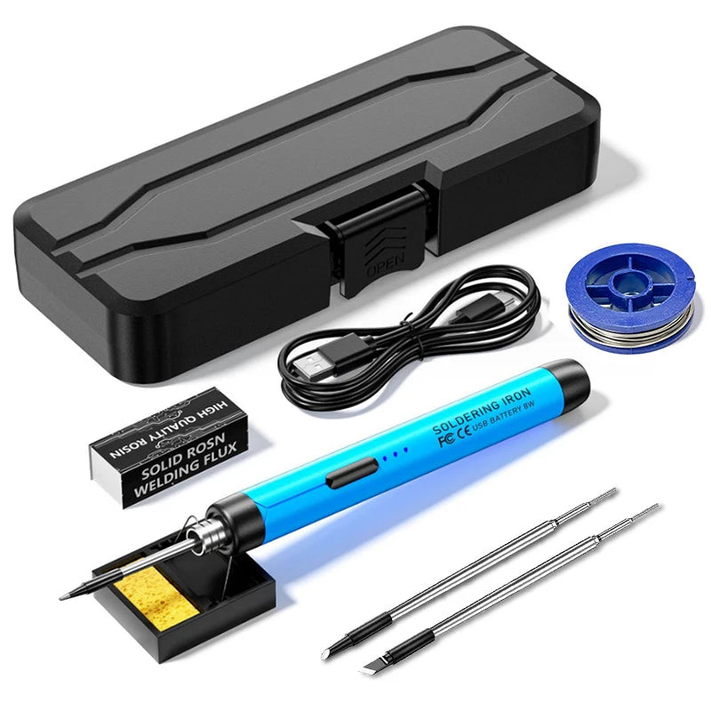 USB Soldering Iron Set Mini Small Soldering Iron Tool With 800mAh Lithium Battery Rechargeable Soldering Iron Set
