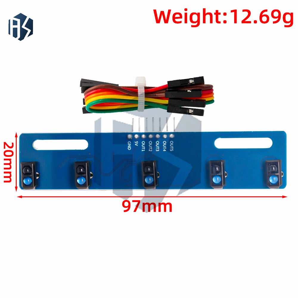 TCRT5000 3/5-Channel Photoelectric IR Detector Module: for Arduino-Compatible for Line Tracking & Obstacle Avoidance