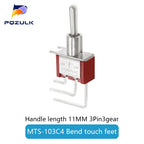 Vertical Right Angle 2/3/10A 125/250V AV 3/6Pins 2/3Position SPDT PCB Mount Toggle Switch ON-OFF-ON Rocker Switche ON-ON