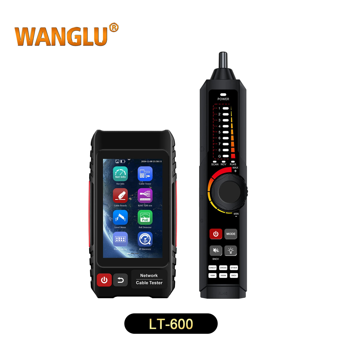 WANGLU Network Cable Tester RJ45 Tester Cable Tracker LAN Tester Network Tool Kit UTP Cable Tester PoE Tester Cable Locator