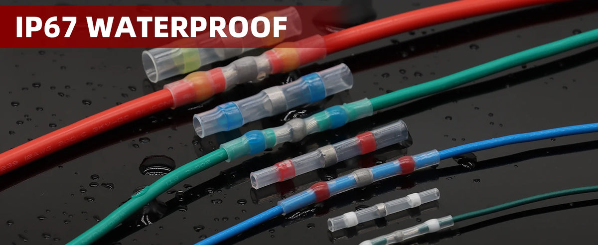 50-500Pcs Boxed Solder Seal Wire Connectors Kit 3:1 Heat Shrink Butt Connectors Waterproof Insulated Electrical Terminals