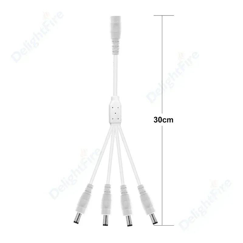 5.5mm 2.1mm 1 To 2/3/4/5/6/8 Way DC Power Splitter Cable 5V 12V Power Adapter Connector Cord For LED Strip Lights CCTV Camera
