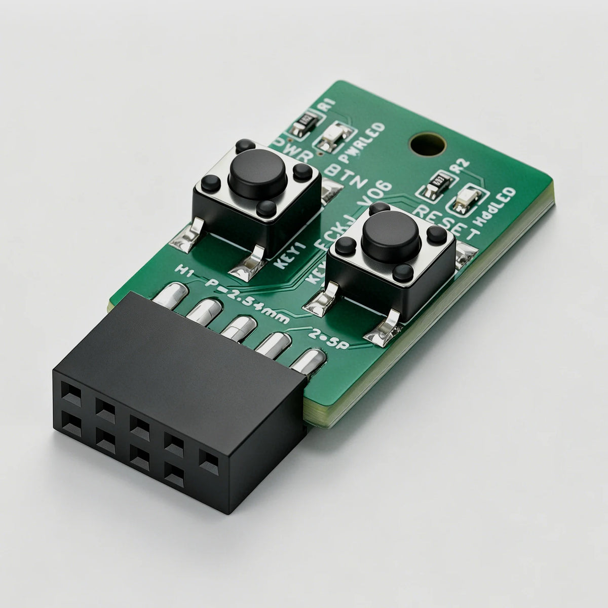 Mini Computer Power Reset Switch Board 9-Pin Connector Front Panel Header for PC Desktop Motherboards with LED Status Indicators