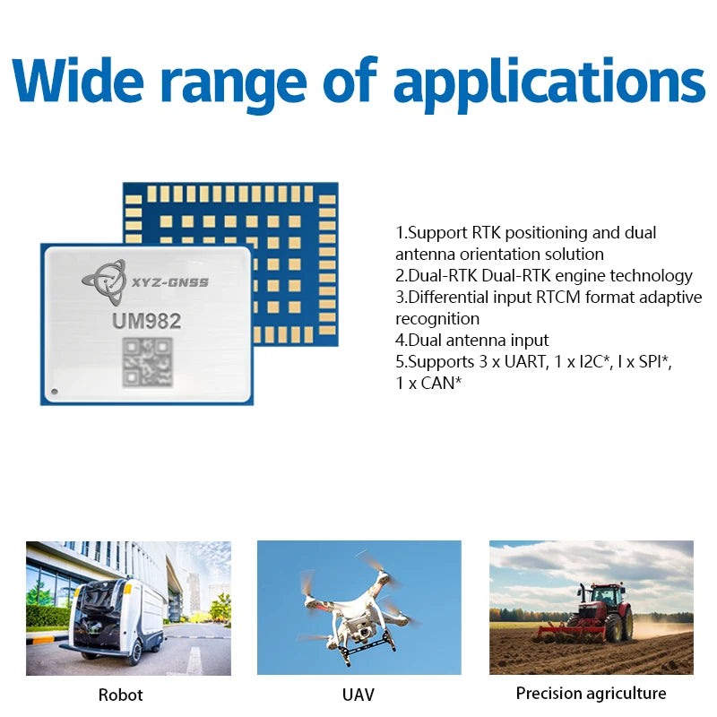 Original Positioning Heading Module UM960 UM980 UM982 K902 K922 ZED-F9P ZED-X20P for Precision Agriculture Drone Defence Robot