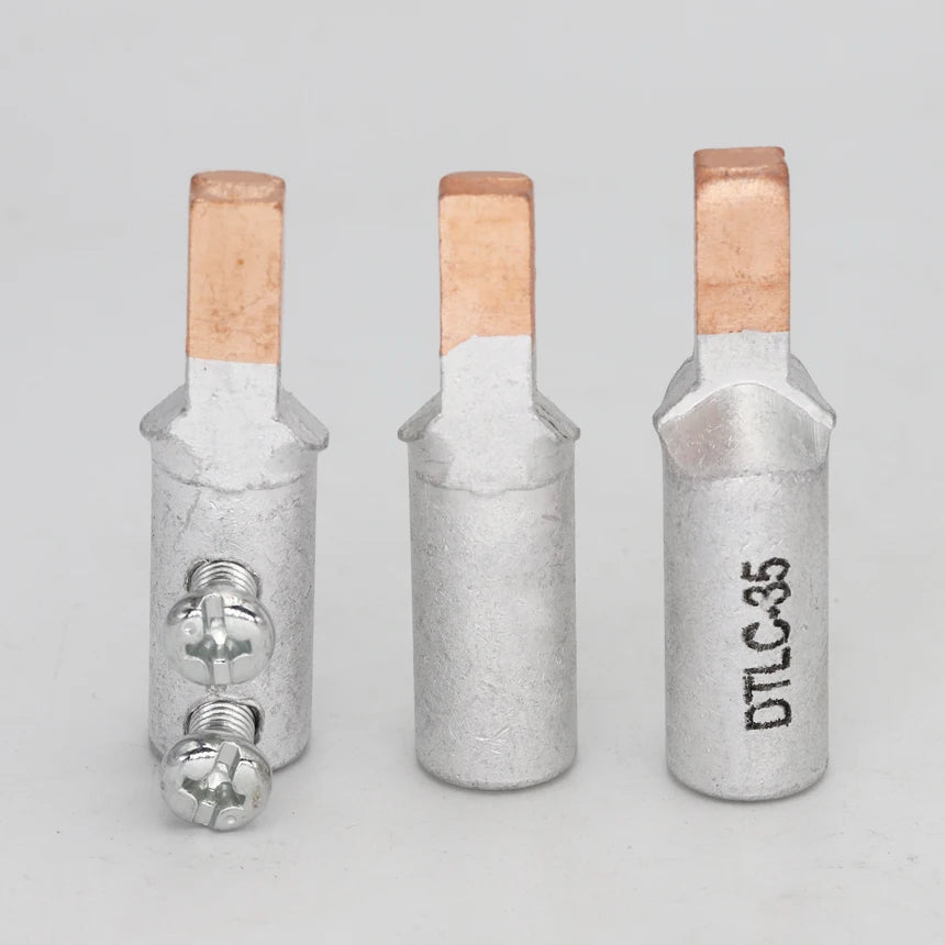 DTLC-10/16/25/35/50/70 Electrical Cable Wire Tubular Lug Screw Connection Connector Copper-AL Cord End Spade Pin Crimp Terminal