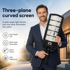Large Solar Street Light Three-Panel LED with Human Motion Sensor Auto On Off Dusk to Dawn High Efficiency Solar Panel Super Bright Wide Angle Illumination IP65 Waterproof Wireless Security Lamp for Courtyard Driveway Garden