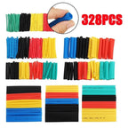 328/127/580PCS Heat Shrink Tubing Kit 2:1 Shrinkable Wire Shrinking Wrap Tubing Wire Connect Cover Protection with Hot Air Gun