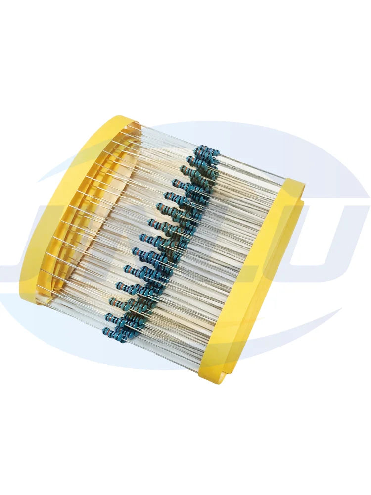 50pcs 1/2W Metal Film Resistor 2.4R 2K4 2K7 2.7R 3R 3K 24R 24K 27R 27K 30R 240R 270R 300Ohm 1% 0.5W Five-color Ring Resistance