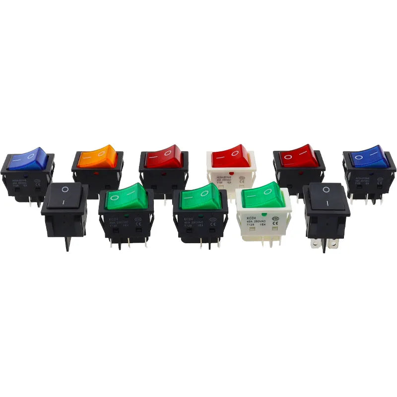 1PCS 40A 250V AC High Current,ON/OFF,4/6Pin Special for Eelding Machine,KCD4,Sterling Silver Point,Rocker Power Button Switches