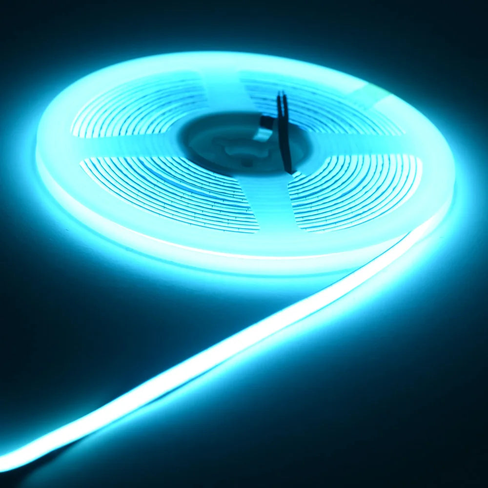 3mm/5mm Thin Color COB LED Strip Light DC 12V 24V Flexible LED Tape for DIY Lamp 3000K Red Ice Blue Pink Orange Amber Dimmable