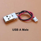5pcs USB Adapter Cable PH2.0mm Terminal Micro USB Jack Type-C Charging Port 2P Strip Line Of Solder Joint Male Female Connector
