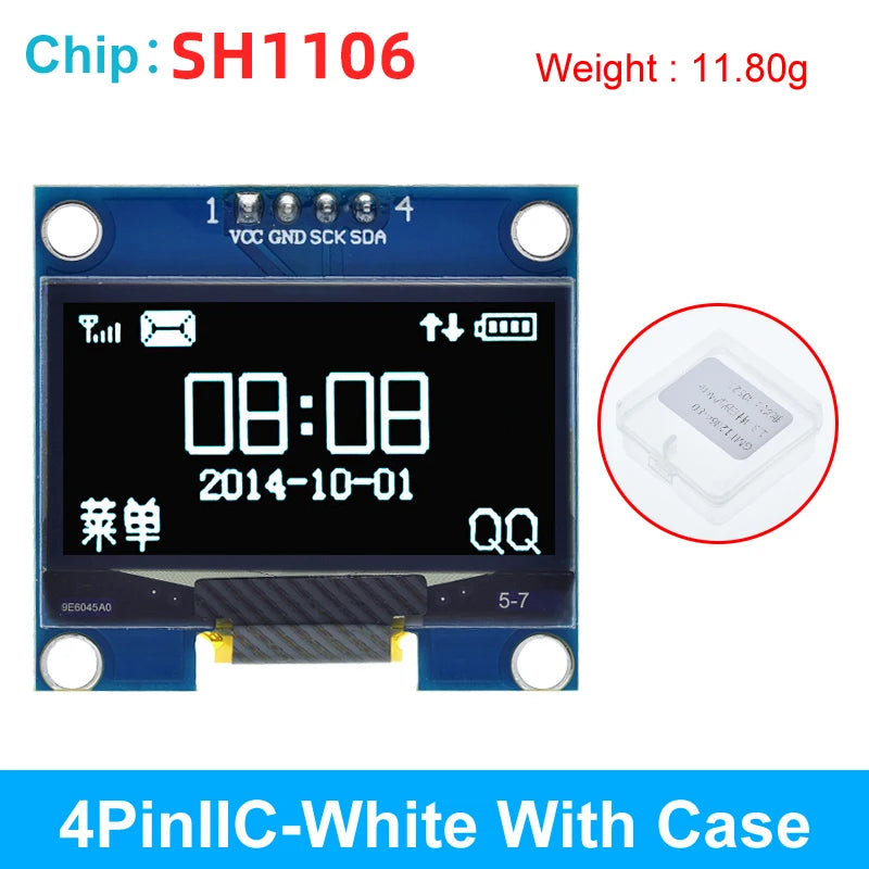 1.3-inch LCD Screen Suitable For DIY Desktop Robot Screen Blue and White I2C IIC Communication 12864 OLED Display Module 4-pin