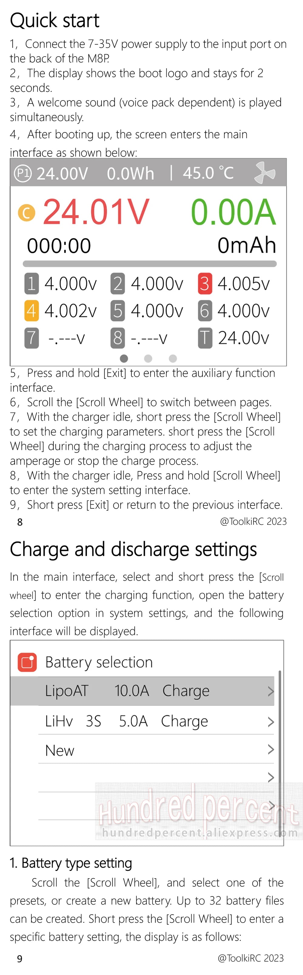 ToolkitRC M8P Intelligent Charger 1-8S 600W 20A Remote Control Car Aviation Model Aircraft Lithium Battery FPV Fast Charging