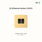 Avoir Gold Rocker Toggle Switch Brass Lever Switch Home Accessories Cat6 Type C EU Sockets And Switches 220V Push Button 86 Type