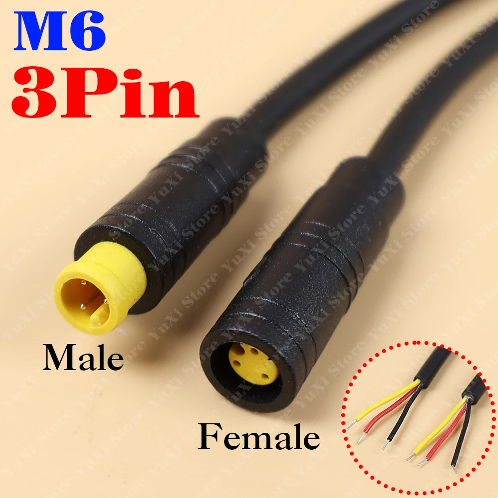 1-12set M8 M6 Core 2/3/4/5/6Pin Male Female Julet Electric Ebike Butt Plug Connector Cable Signal Sensor Waterproof Scooter Wire