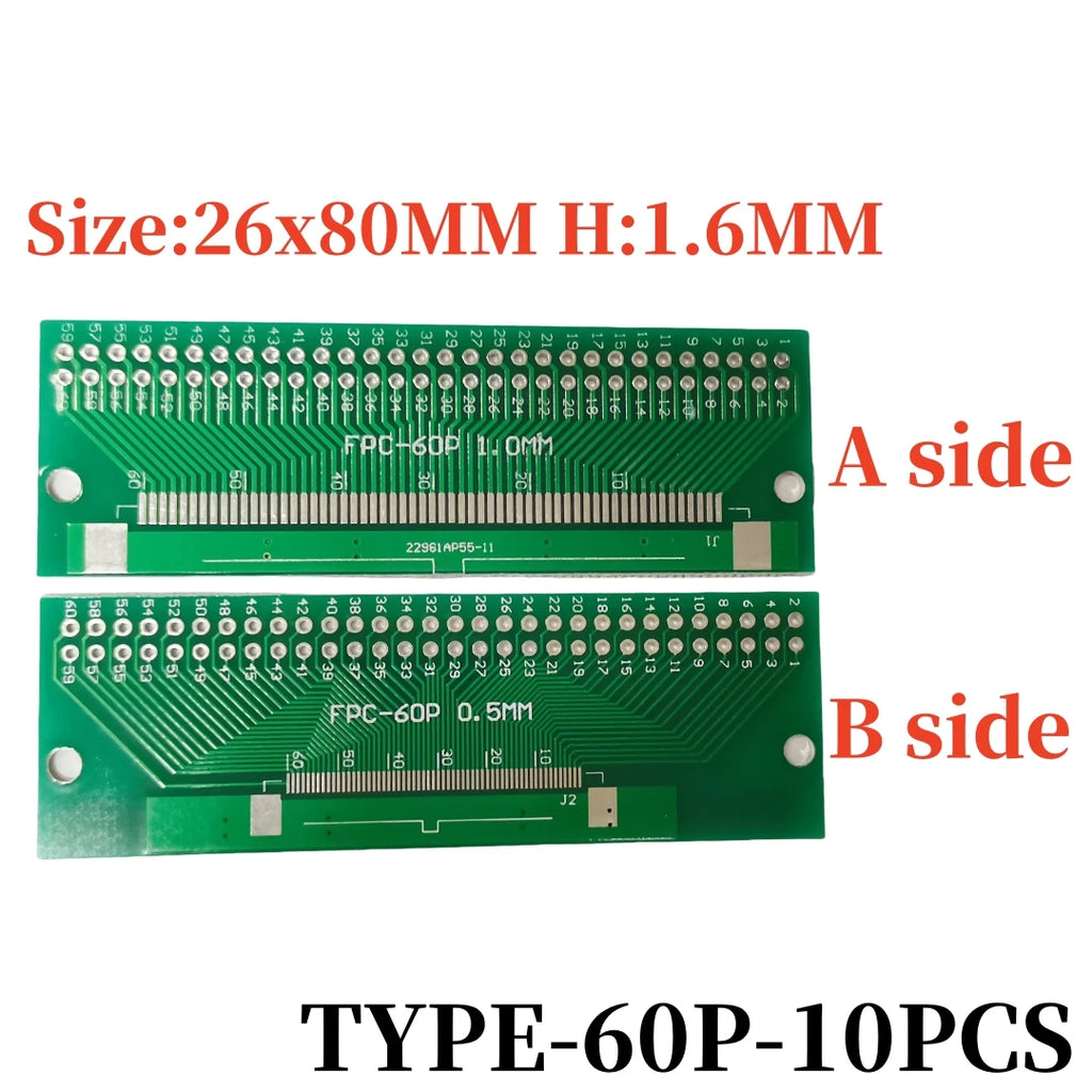 10PCS FFC/FPC Adapter Plate 0.5 to 2.54MM 4P/6P/8P/10P/12P/14P/15P/16P/20P/24P/26P/30P/32P/34P/36P/40P/45P/50P/52P/60P/80P/96P