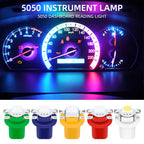 10Pcs Car Lights 5050 Gauge LED Indicator Bulbs Dashboard Side Interior Dash Lights T5 B8.5D 1SMD Car Accessories White Blue