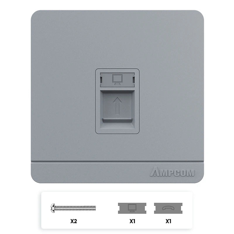 AMPCOM 86 Type Faceplate Computer Socket Panel Network Module RJ11 RJ45 Cable Interface Outlet Wall Socket Electrical Equipment