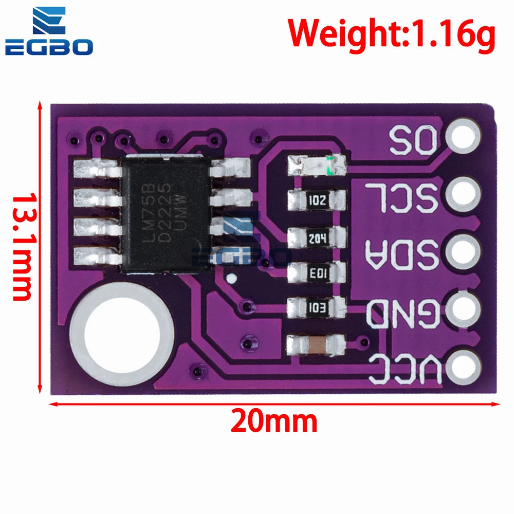 1~5PCS LM75 LM75A/LM75B Temperature Sensor High Speed I2C Interface High Precision Development Board Module For Arduino
