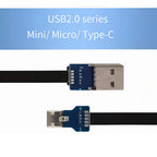 FFC Mini Micro USB Extension Type-C Ribbon Cable 90 FPV Slim Flat Soft Flexible FPC Charge FPV Brushless Handheld Gimbal Monitor