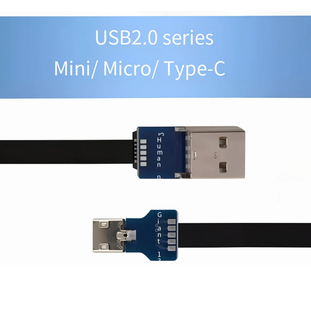 FFC Mini Micro USB Extension Type-C Ribbon Cable 90 FPV Slim Flat Soft Flexible FPC Charge FPV Brushless Handheld Gimbal Monitor