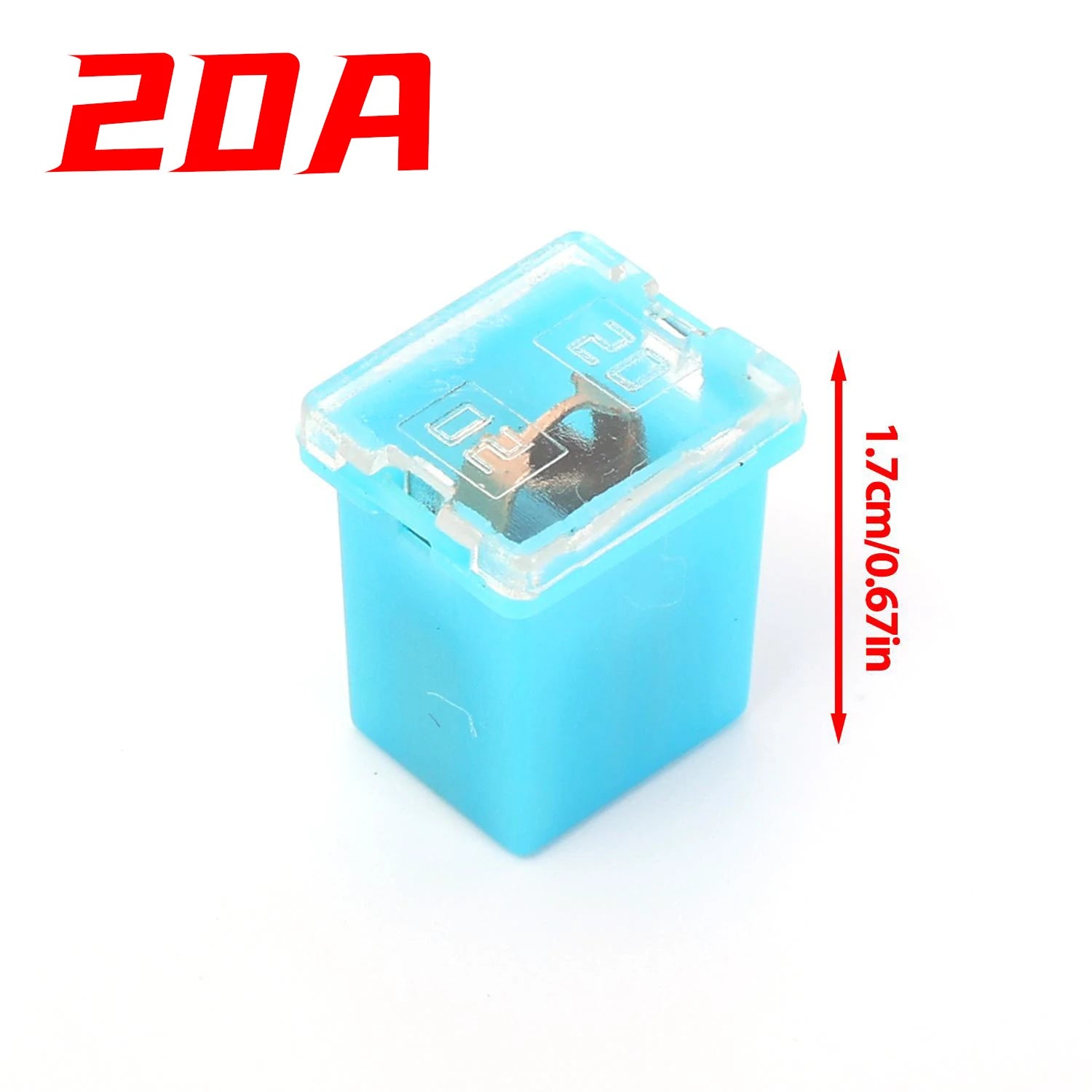Car Mini Square Fuse 32V 20A-80A Slow Blow Copper Wire Overload Circuit Protection Insert for Car Truck RV Motorcycle Vehicle
