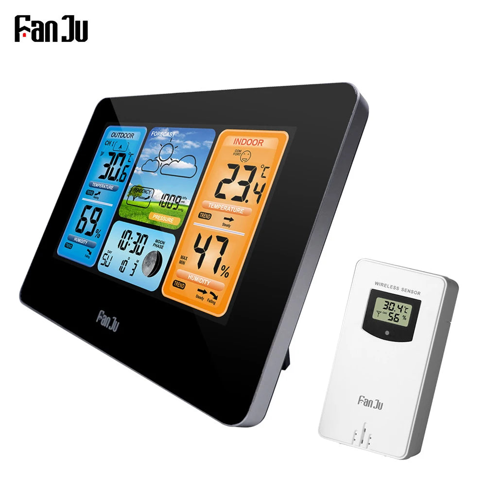 LCD Digital Weather Station Thermometer Hygrometer Barometer Alarm Clock Weather Forecast Wireless Sensor Home Hygrothermograph