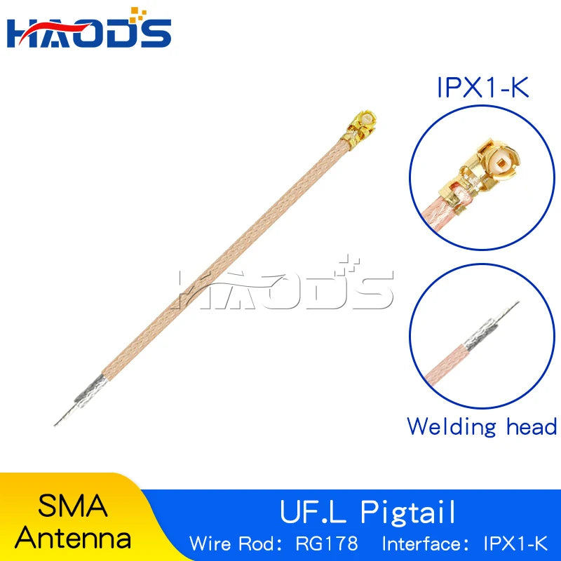 5PCS SMA Pigtail Jumper RP SMA Male Female to UF.L IPX IPX1 RG178 Cable Sockets Jack Connectors Adapter for Wifi Router GPS AP