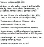 110V-220V Mini Embedded Human Presence Sensor 24G Microwave Millimeter Wave Radar Induction Switch