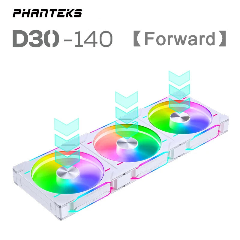 Phanteks D30-140 ARGB Case Fan 140mm CPU Cooling Fan 4PIN PWM Air Cooler Fans Wireless Splicing Computer Heat Dissipation Fan