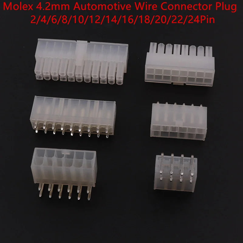 5Sets Molex 4.2mm Automotive Wire Connectors Plug 5557 Series RA Wafer Female Terminal 2-24P Housing for Electrical Wiring