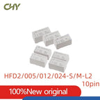 5V Coil Bistable Latching Relay DPDT 30VDC 2A 1A 125VAC HFD2-005/012/024-S-L2-D HFD2-005/012/024-M-L2-D HFD2-005/012/024-M/S