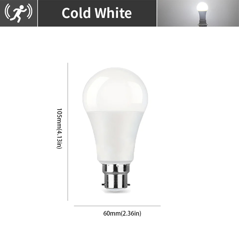 4PCS Radar Motion Sensor Light Bulb B22 220V 6W 9W 12W 15W 18W 20W Auto ON/OFF LED Night Light Bedroom Garden LED Bulbs For Home