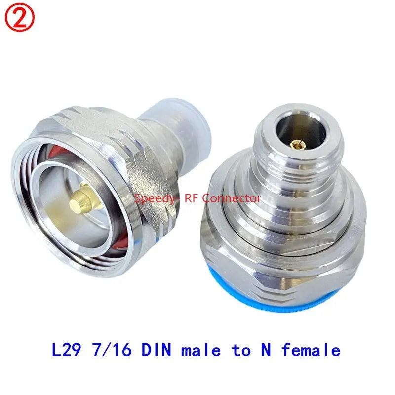 1Pcs L29 7/16 DIN To N Type Connector Din L19 To N Male Jack Female Plug 4hole Flange Water Proof RF Adapter Fast Delivery Brass