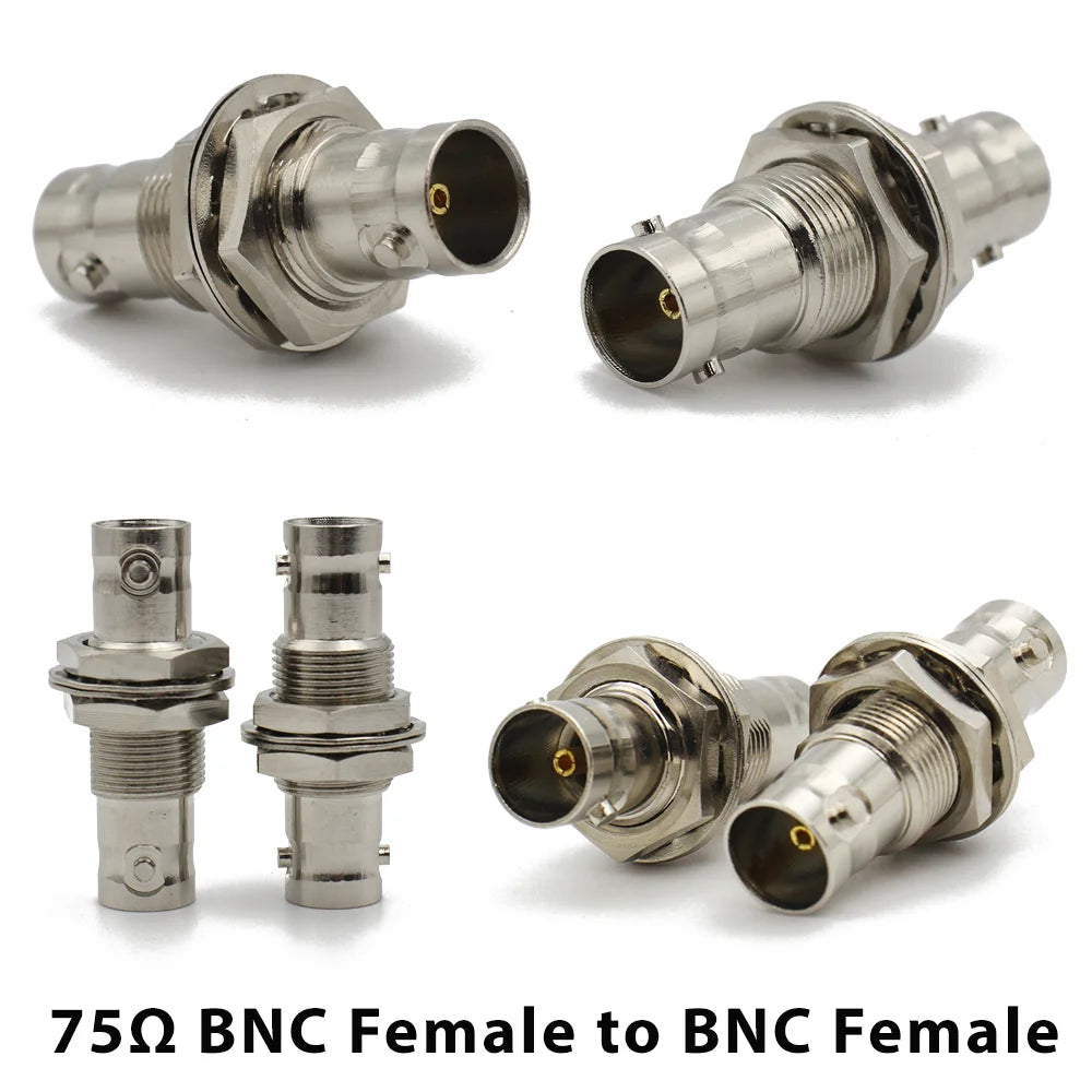 90 Degree Right angle BNC RF Coaxial Converter BNC Male Female to BNC Female with Nut Bulkhead  Adapter Wire Terminal  50 75ohm