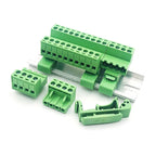 1Set 2EDG-UKR-5.08mm Plug-in Wiring Terminal 35mm Guide Rail Mounting Screw Terminal Block Pitch 5.08mm 2P-12P