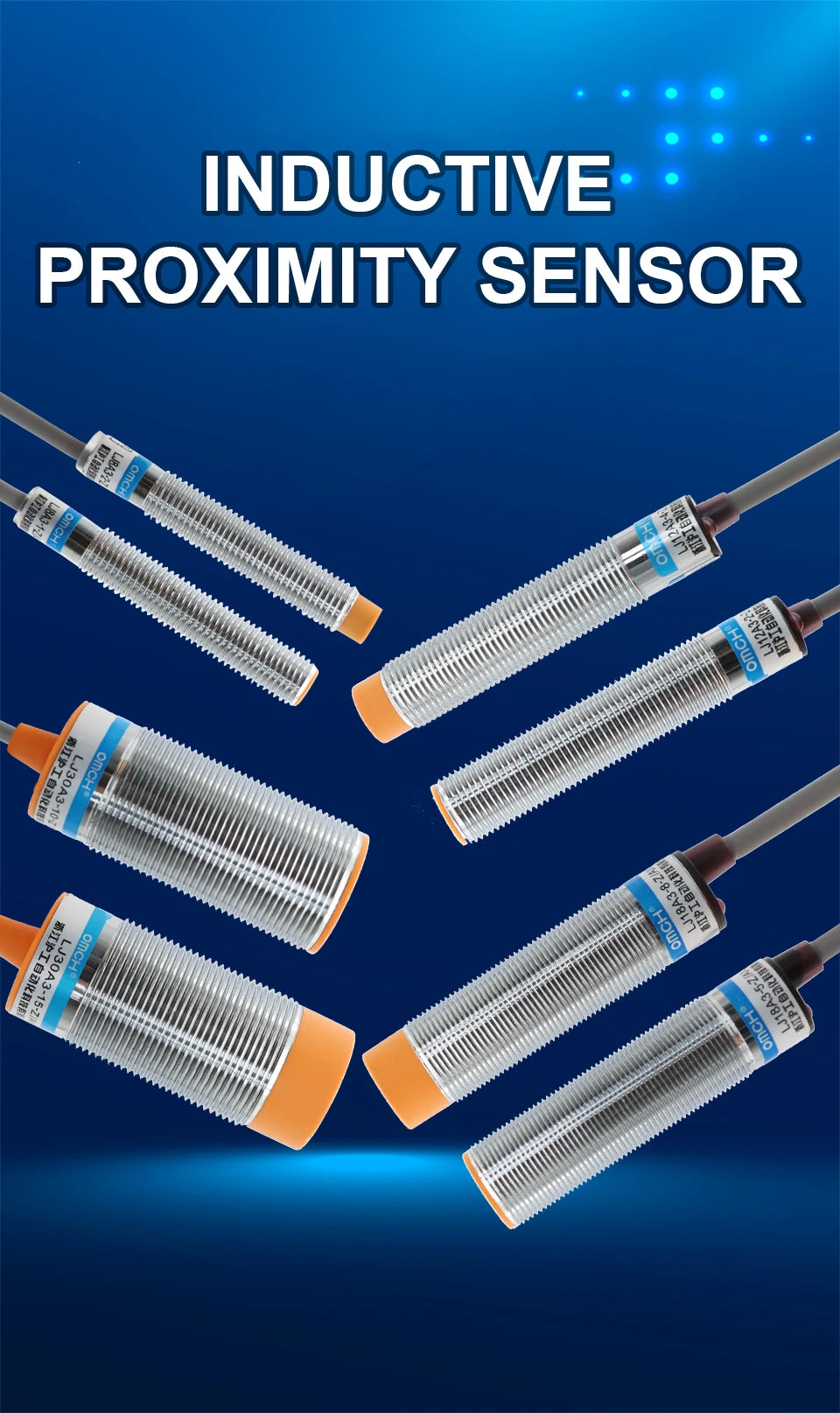 OMCH M8 M12 M18 M30 Inductive Proximity Switch Sensor Detection Distance 1/2 2/4 5/8 8/10mm NPN PNP NO NC DC 3-wire 6-36V