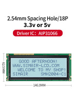 New STN COB 5/3.3V  HD7780 20*4 Dots Screen 2004 Big Character LCD Display 20x4 Blue